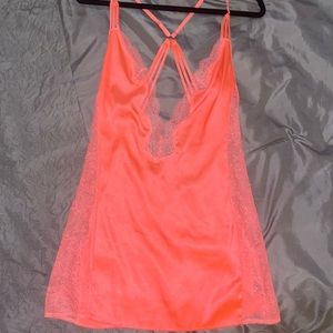 Victoria’s Secret coral lace slip gown
